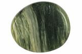 1.5" Polished Green Hair Jasper Flat Pocket Stone  - Photo 3